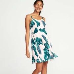 Old Navy Palm Print Fit and Flare Dress - Size Tall XL